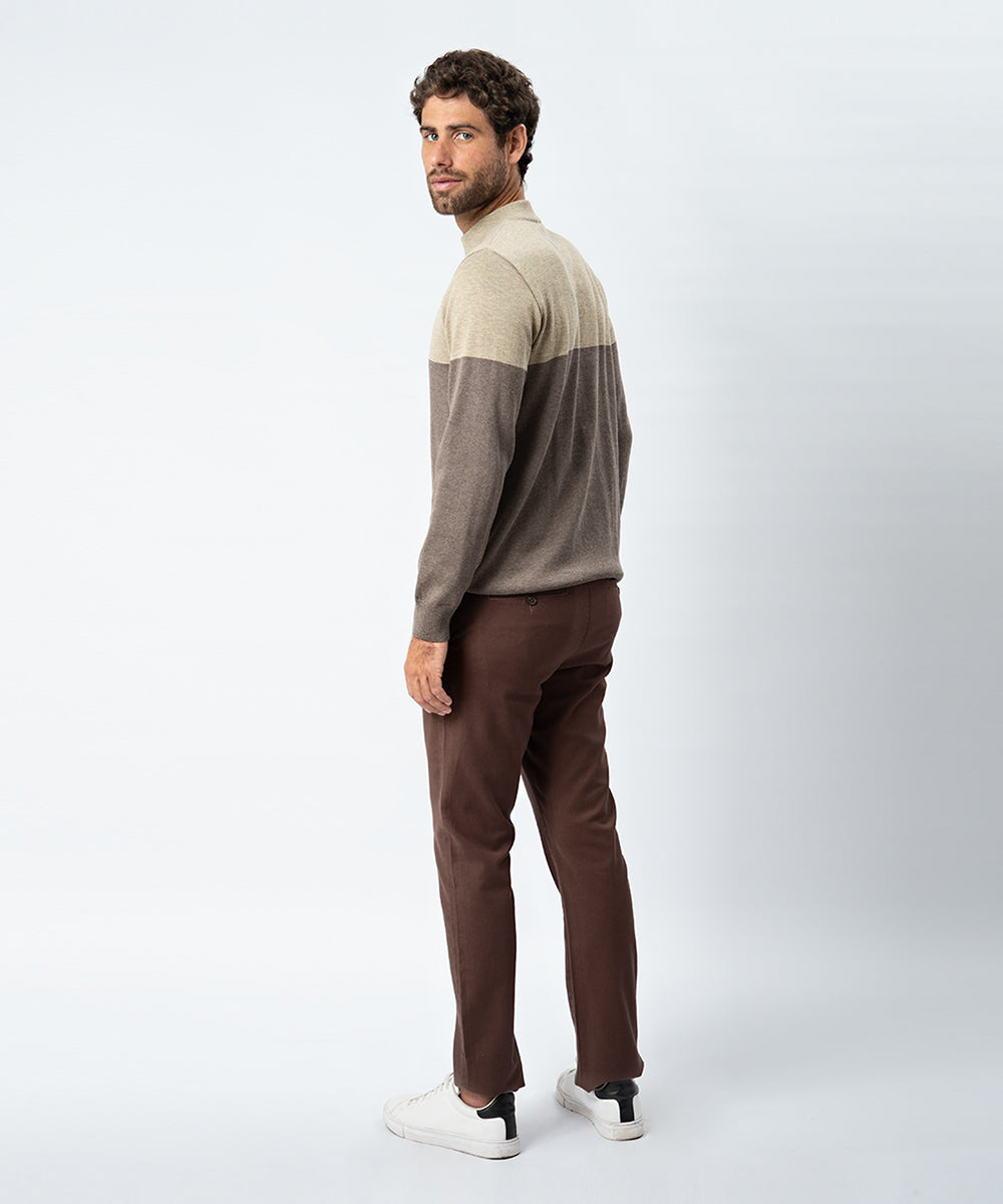 CHOMPA CUELLO ALTO 2 COLORES OI23 MARRON