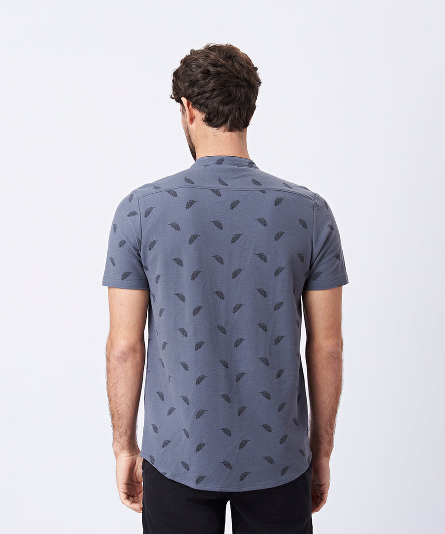 POLO MANGA CORTA PIQUE BASEBALL ESTAMPADO PV23 CHARCOAL