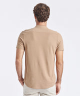 POLO MANGA CORTA BASEBALL MARRON CLARO PV24
