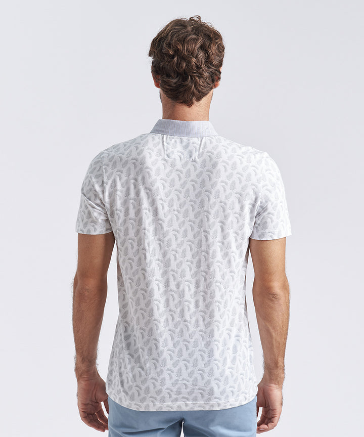 POLO MANGA CORTA JERSEY ESTAMPADO CUELLO BOX CAMISERO GRIS PV24