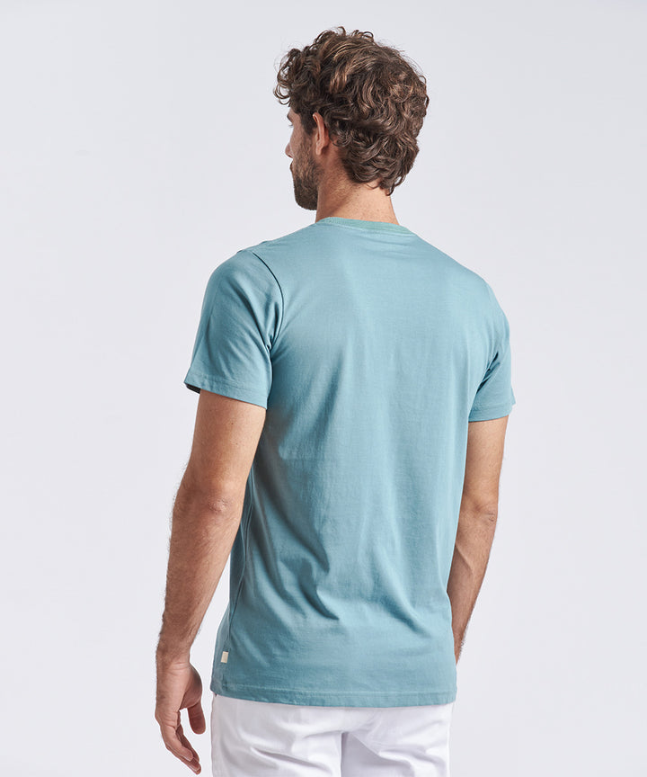 POLO MANGA CORTA JERSEY HENLEY VERDE ESMERALDA PV24