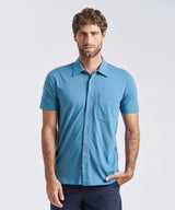 POLO MANGA CORTA JERSEY CUELLO CAMISERO AZUL PV24