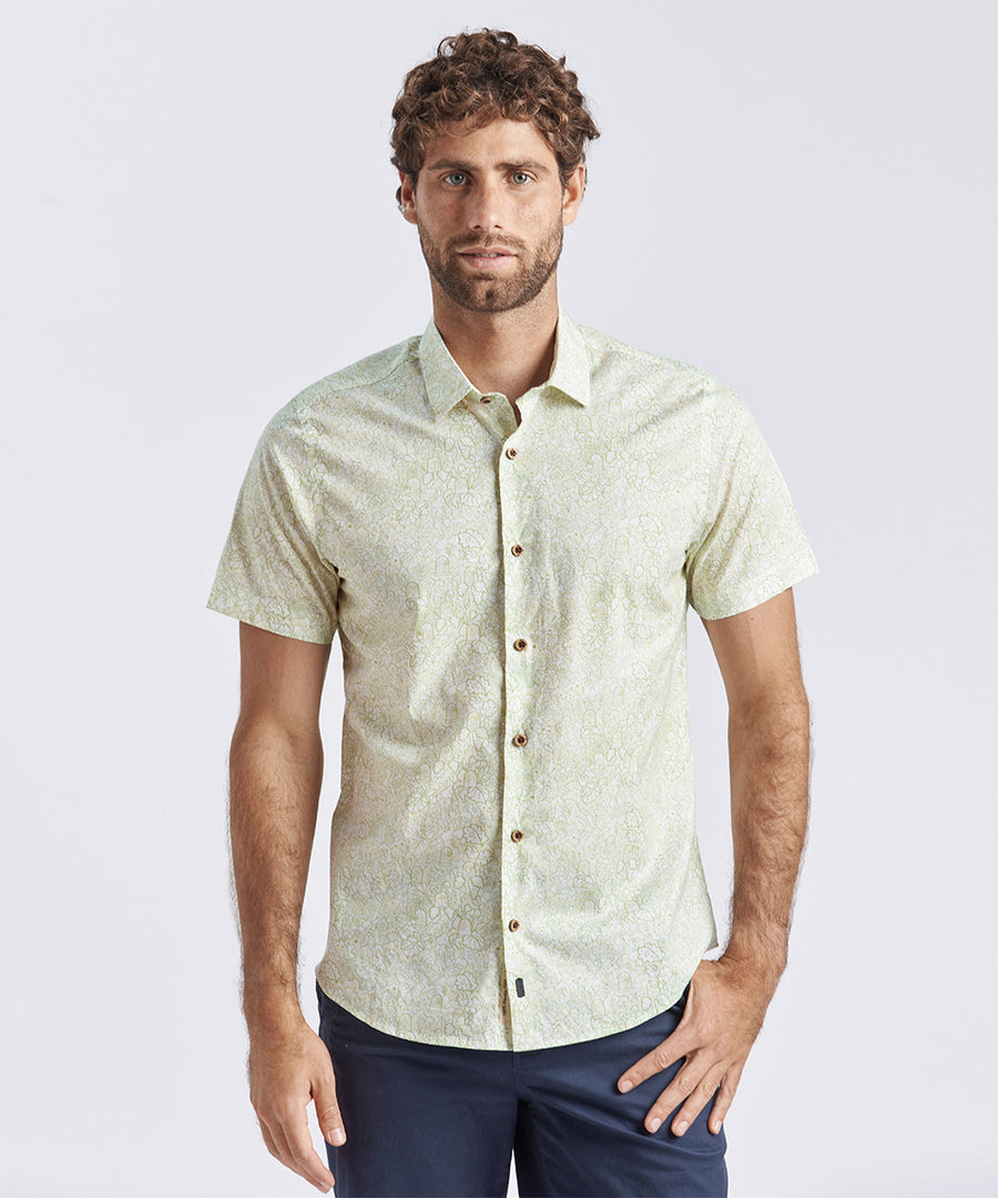 CAMISA MANGA CORTA "PORTALES" CLASSIC FIT VERDE