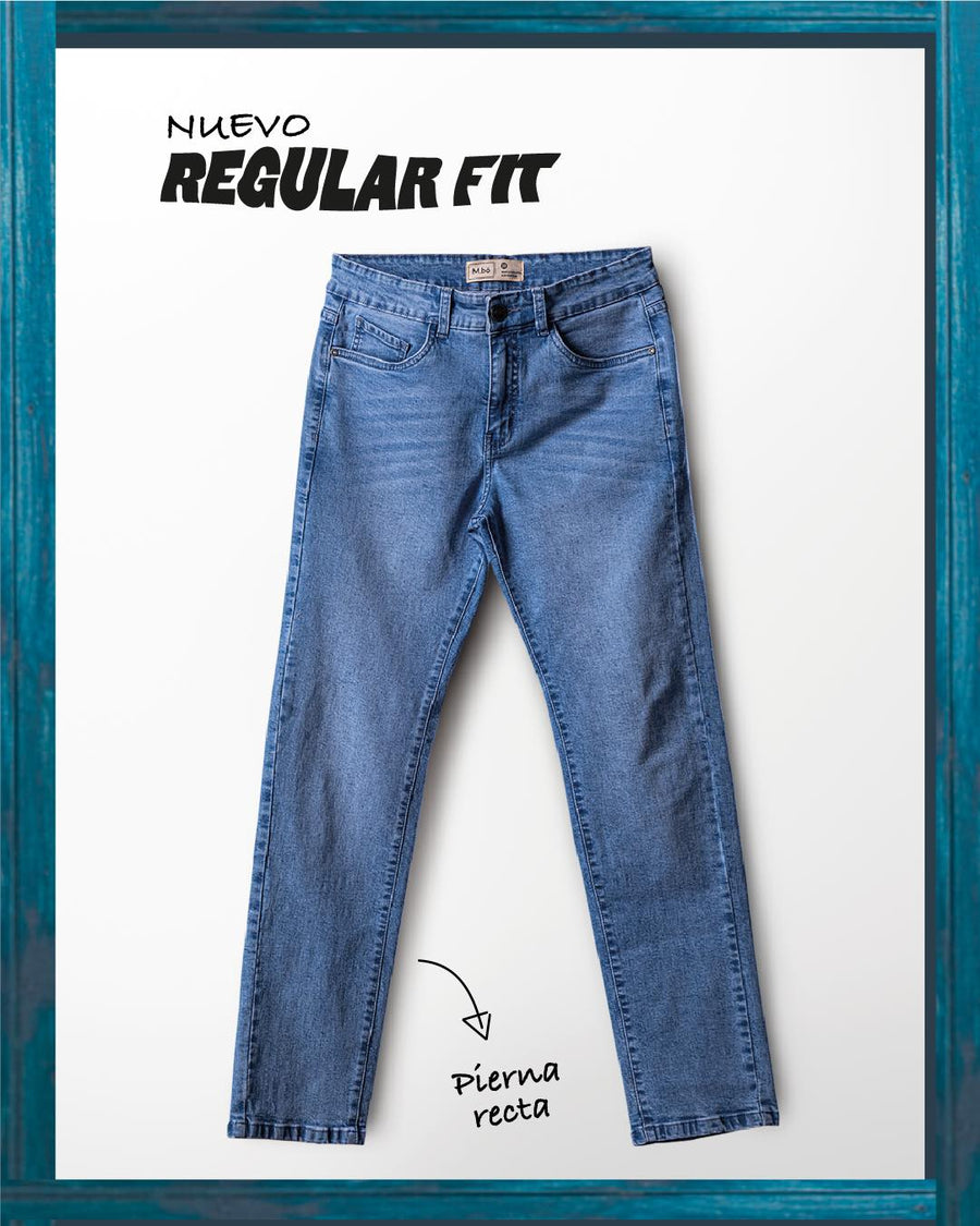 PANTALON DENIM REGULAR FIT NEGRO PV26