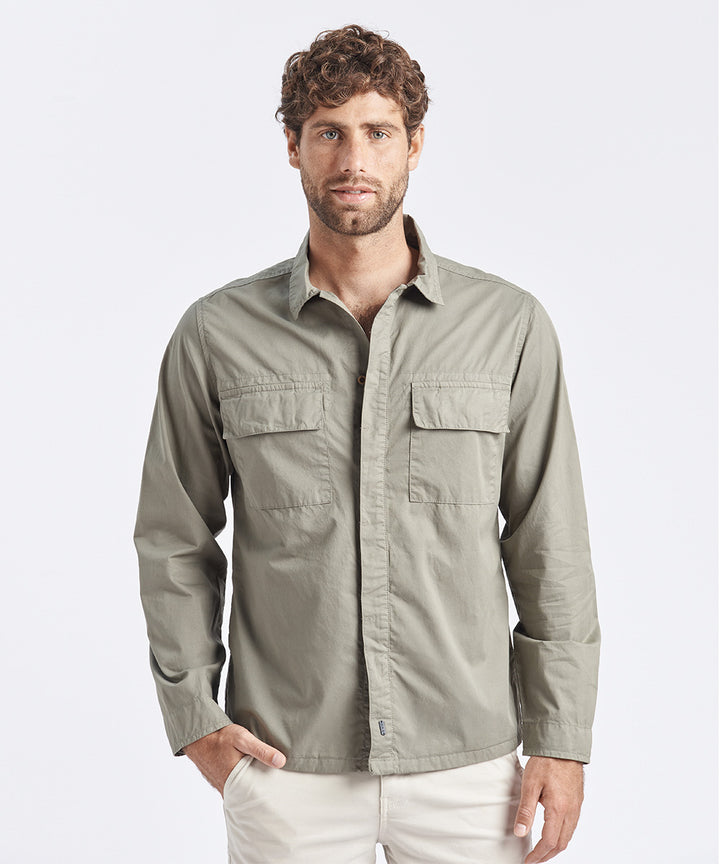 CAMISA MANGA LARGA PAPER TOUCH DOBLE BOLSILLO CLASSIC FIT VERDE PV24