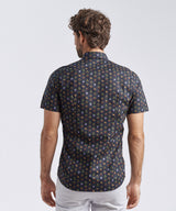 CAMISA MANGA CORTA "FRUTAS" SLIM FIT NEGRO PV24