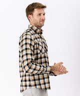 CAMISA MANGA LARGA FRANELA CLASSIC FIT OI23 MOSTAZA