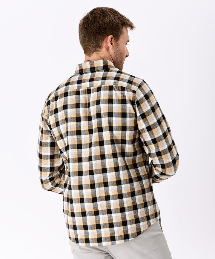 CAMISA MANGA LARGA FRANELA CLASSIC FIT OI23 MOSTAZA