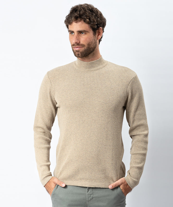 POLO ML CUELLO ALTO TEJIDO OI23 BEIGE