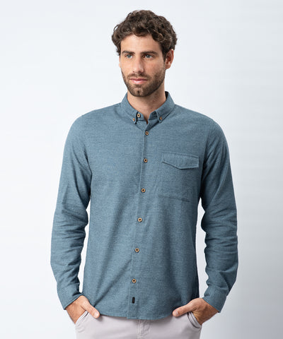 CAMISA ML CLASSIC FIT BUTTON DOWN OI23 ACERO